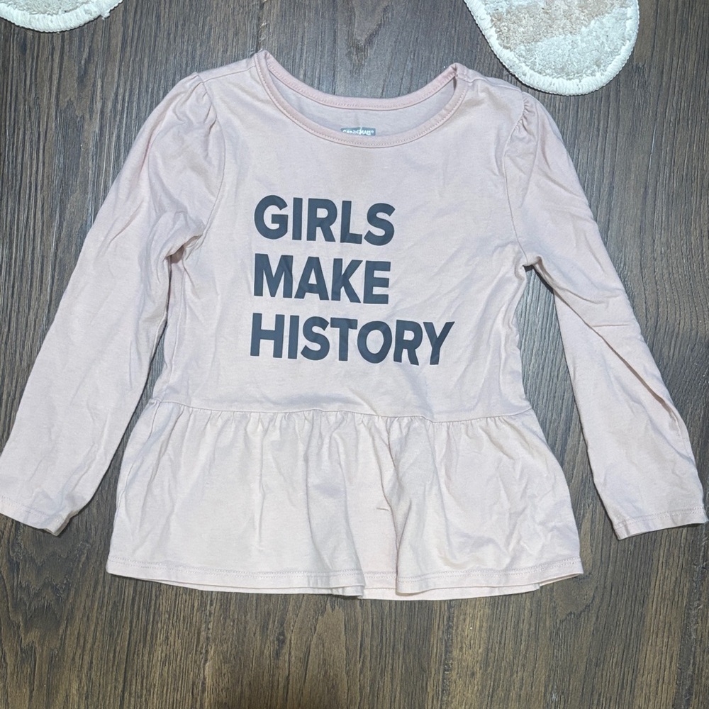 Garanimals Light Pink 'Girls Make History' Long Sleeve Tee